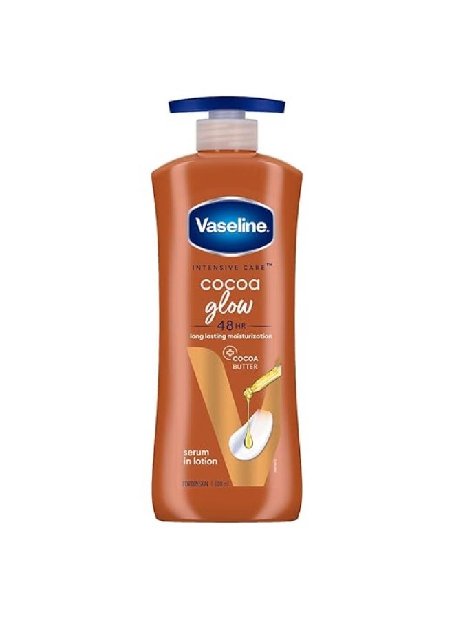 Vaseline Cocoa Glow Serum In Lotion, 600 ml | 100% Pure Cocoa - Image 1